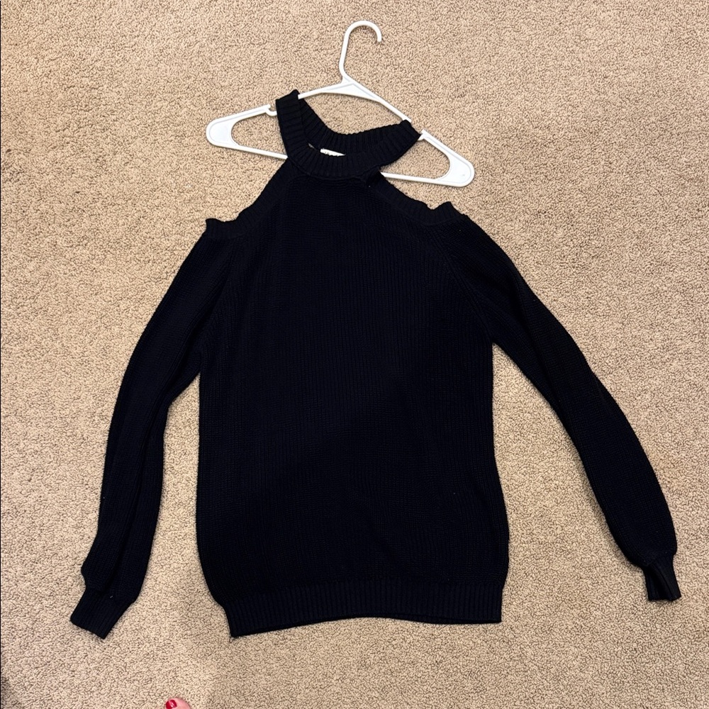JODIFL Black Off-the-Shoulder Sweater